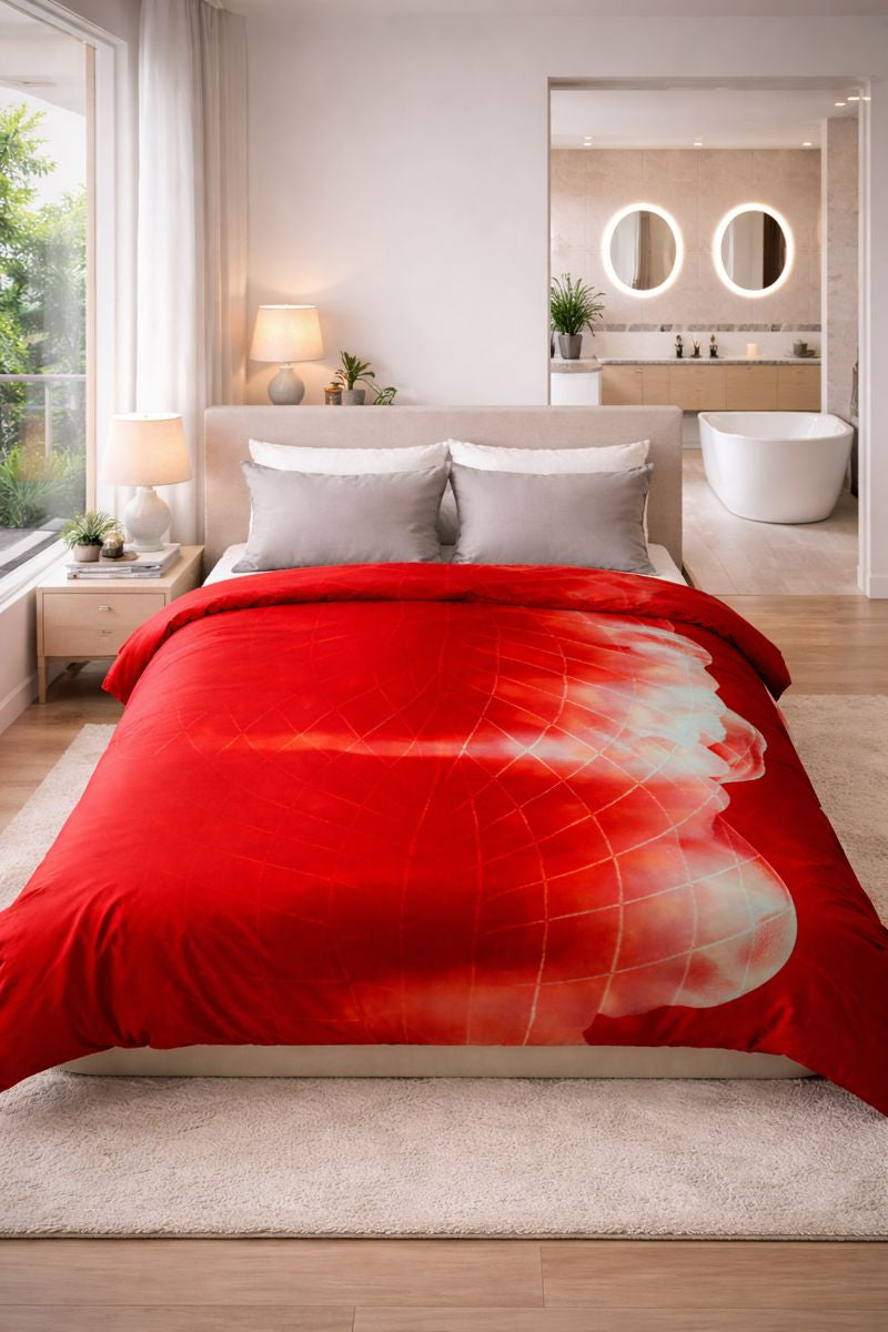 Crimson Signal - Duvet Cover