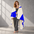 Cobalt Contour - Hooded Fleece Sherpa Blanket