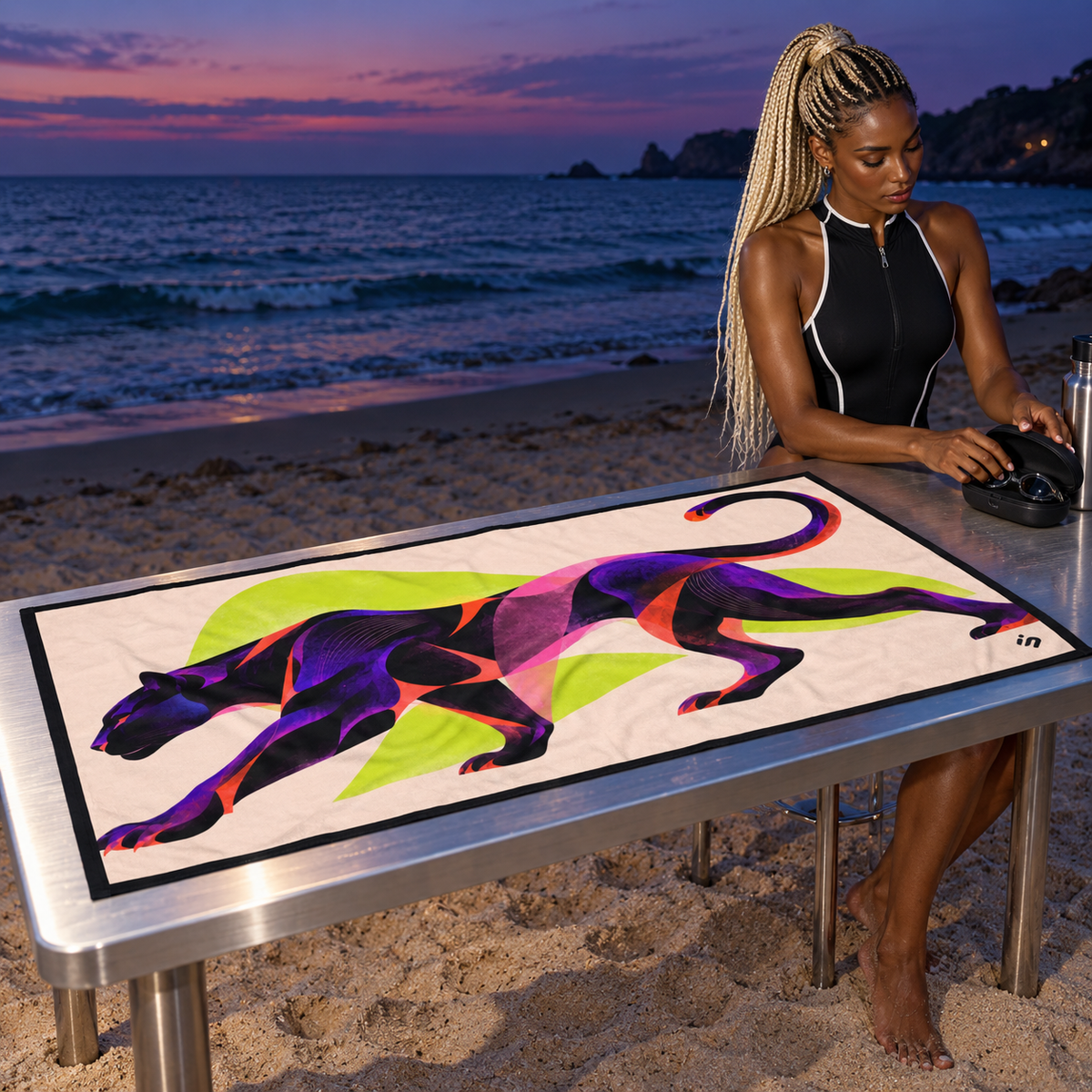 Panthera Nocturne | Beach Towel