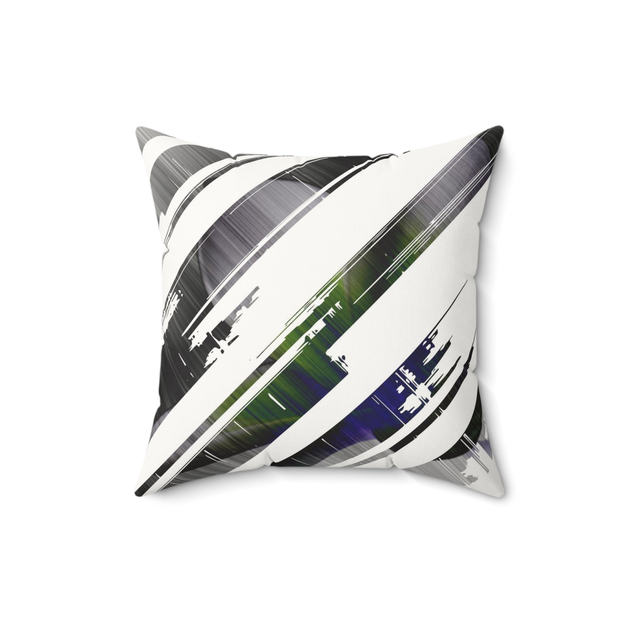Fractured Bloom - Faux Suede Throw Pillow