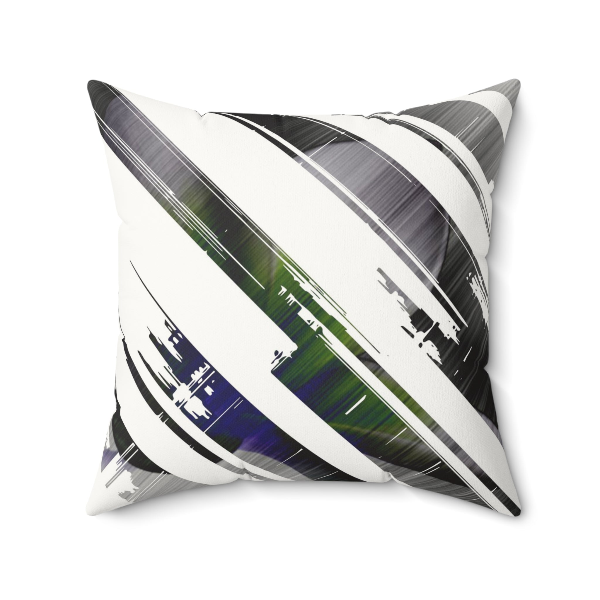 Fractured Bloom - Faux Suede Throw Pillow