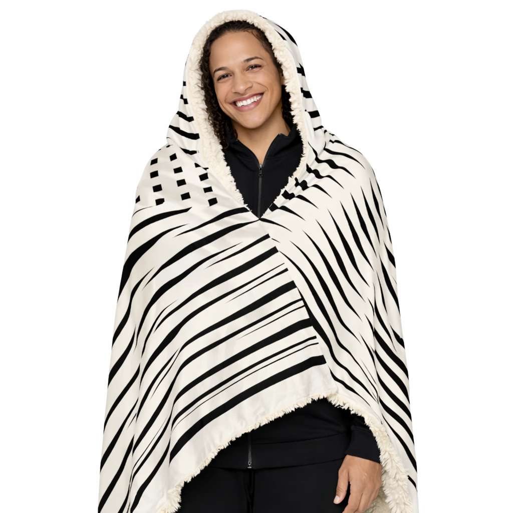 At Ease, Finally - Hooded Sherpa Blanket