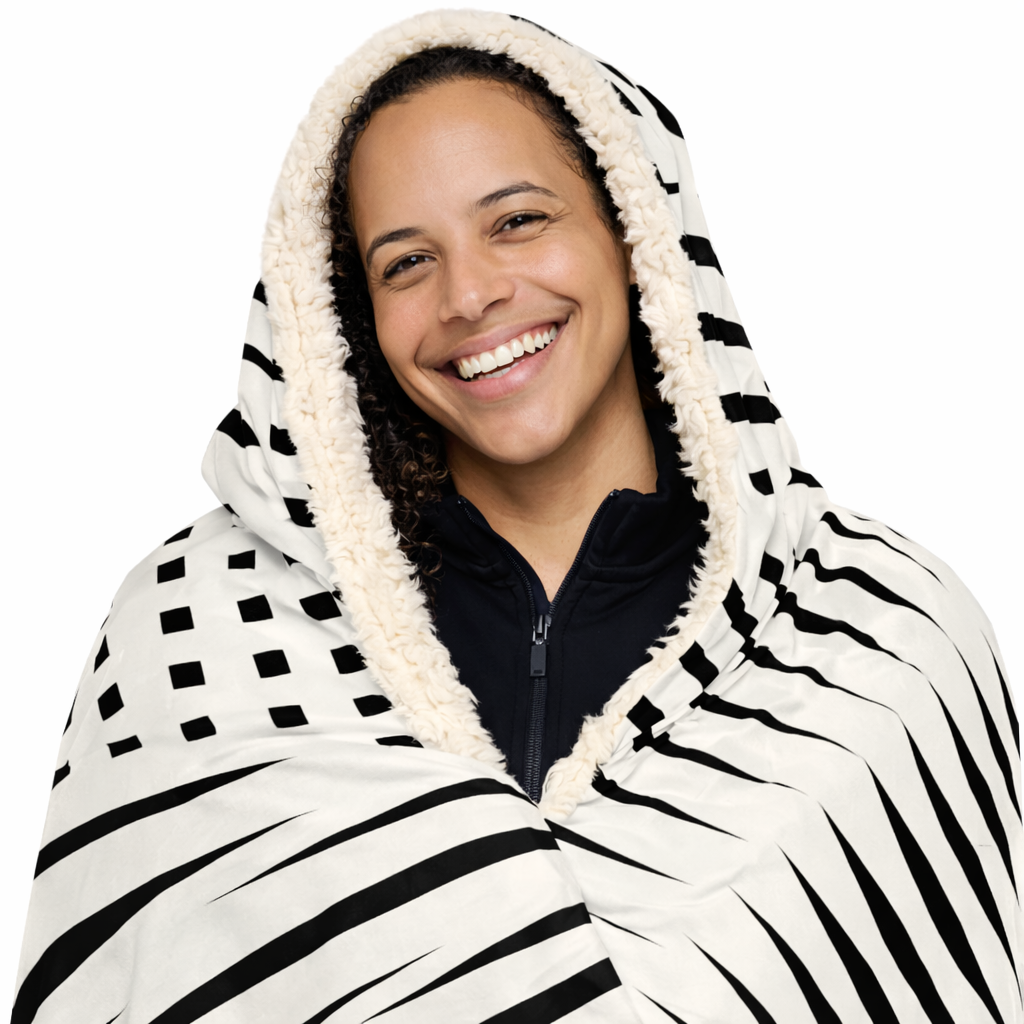 At Ease, Finally - Hooded Sherpa Blanket