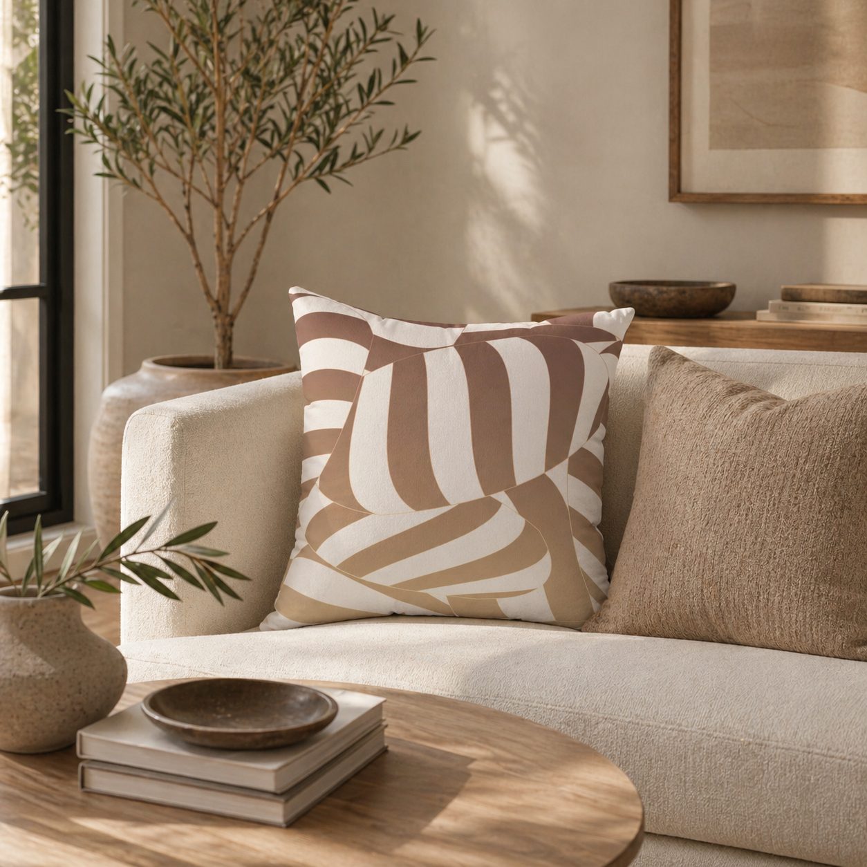 Bare Rhythm - Faux Suede Throw Pillow