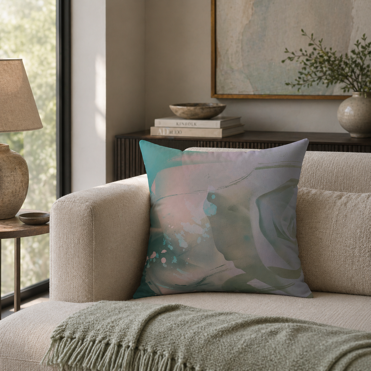 Beneath the Quiet - Faux Suede Throw Pillow