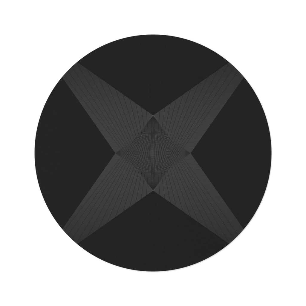 Black Directive - Round Area Rug