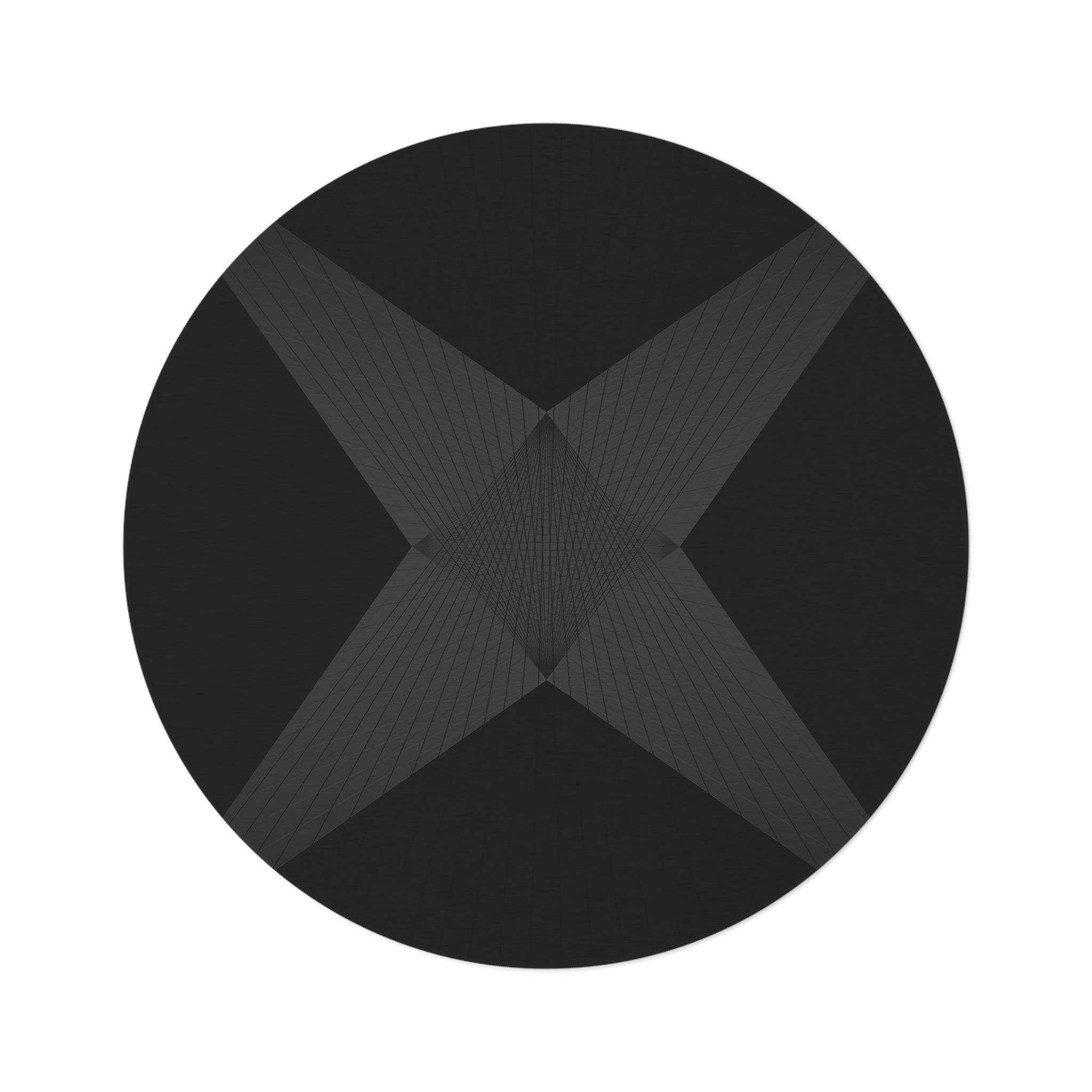 Black Directive - Round Area Rug