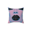 Blackout Kiss - Faux Suede Throw Pillow