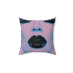 Blackout Kiss - Faux Suede Throw Pillow