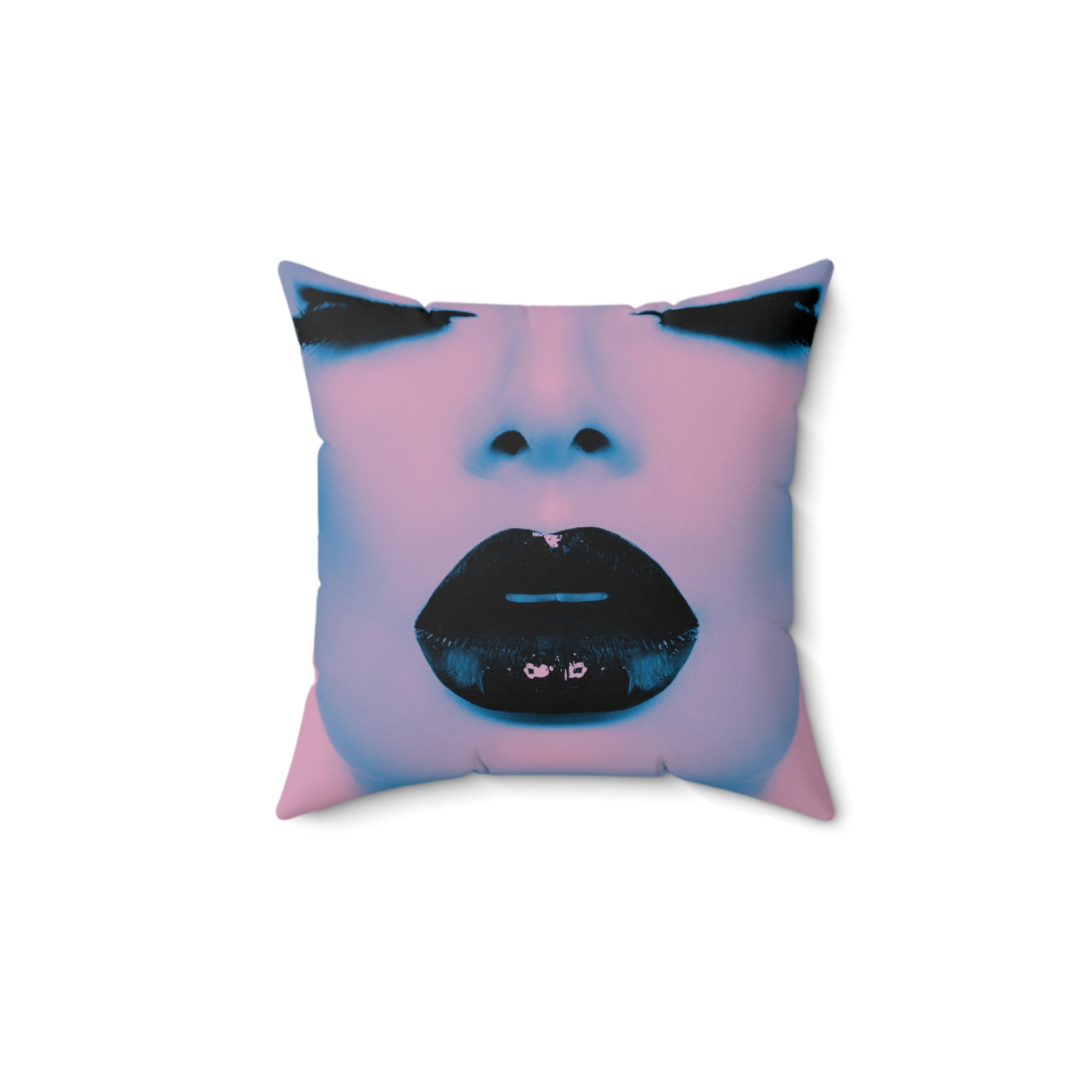 Blackout Kiss - Faux Suede Throw Pillow