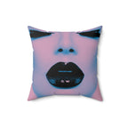 Blackout Kiss - Faux Suede Throw Pillow