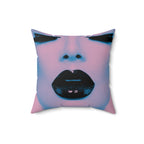 Blackout Kiss - Faux Suede Throw Pillow