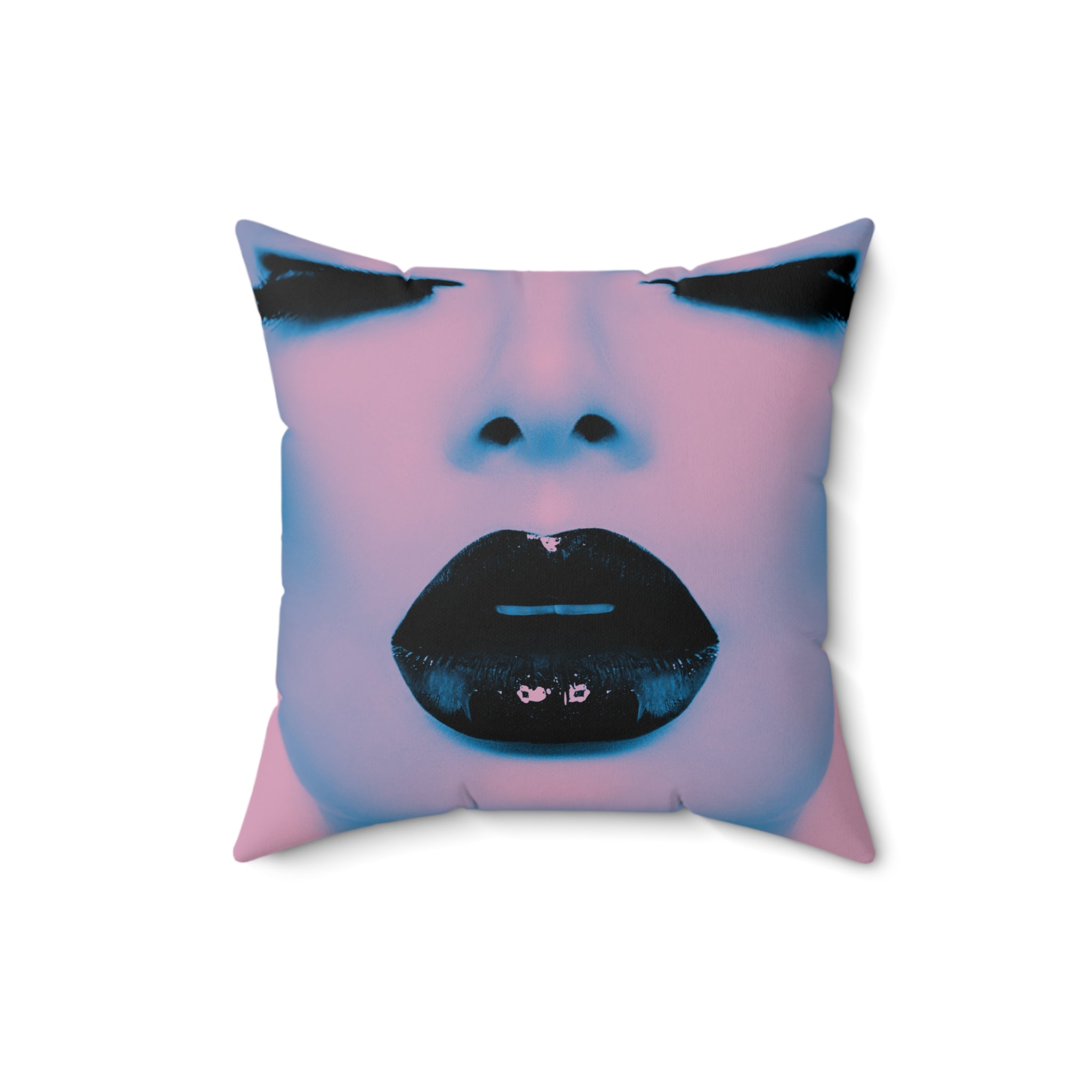 Blackout Kiss - Faux Suede Throw Pillow