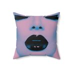 Blackout Kiss - Faux Suede Throw Pillow