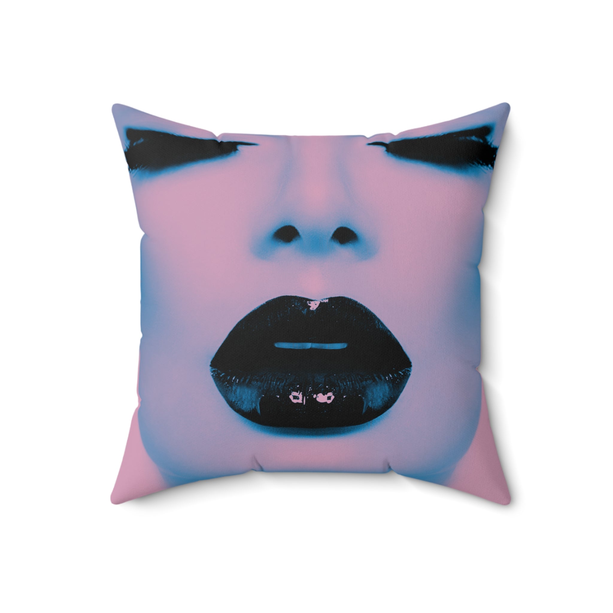 Blackout Kiss - Faux Suede Throw Pillow