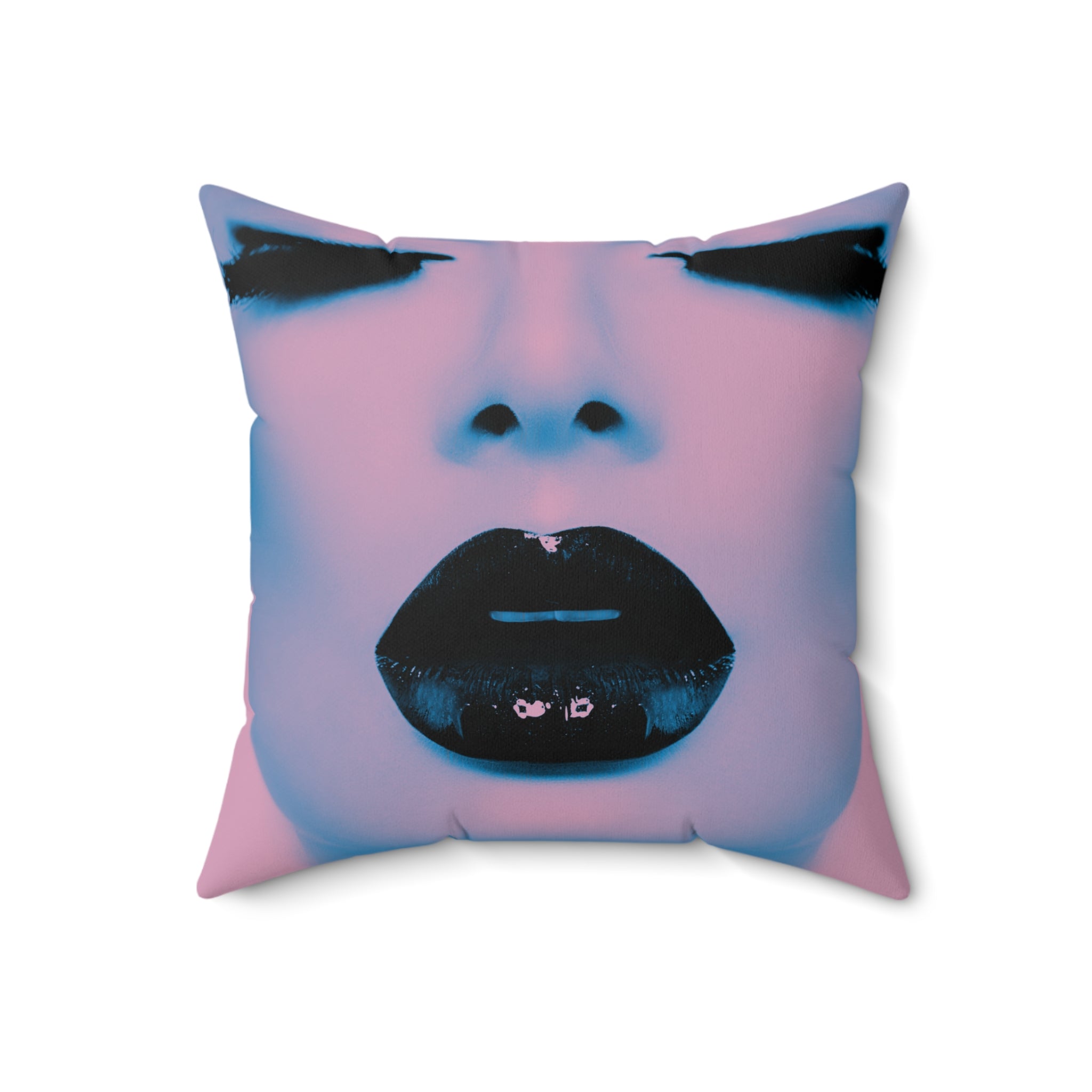 Blackout Kiss - Faux Suede Throw Pillow