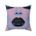 Blackout Kiss - Faux Suede Throw Pillow