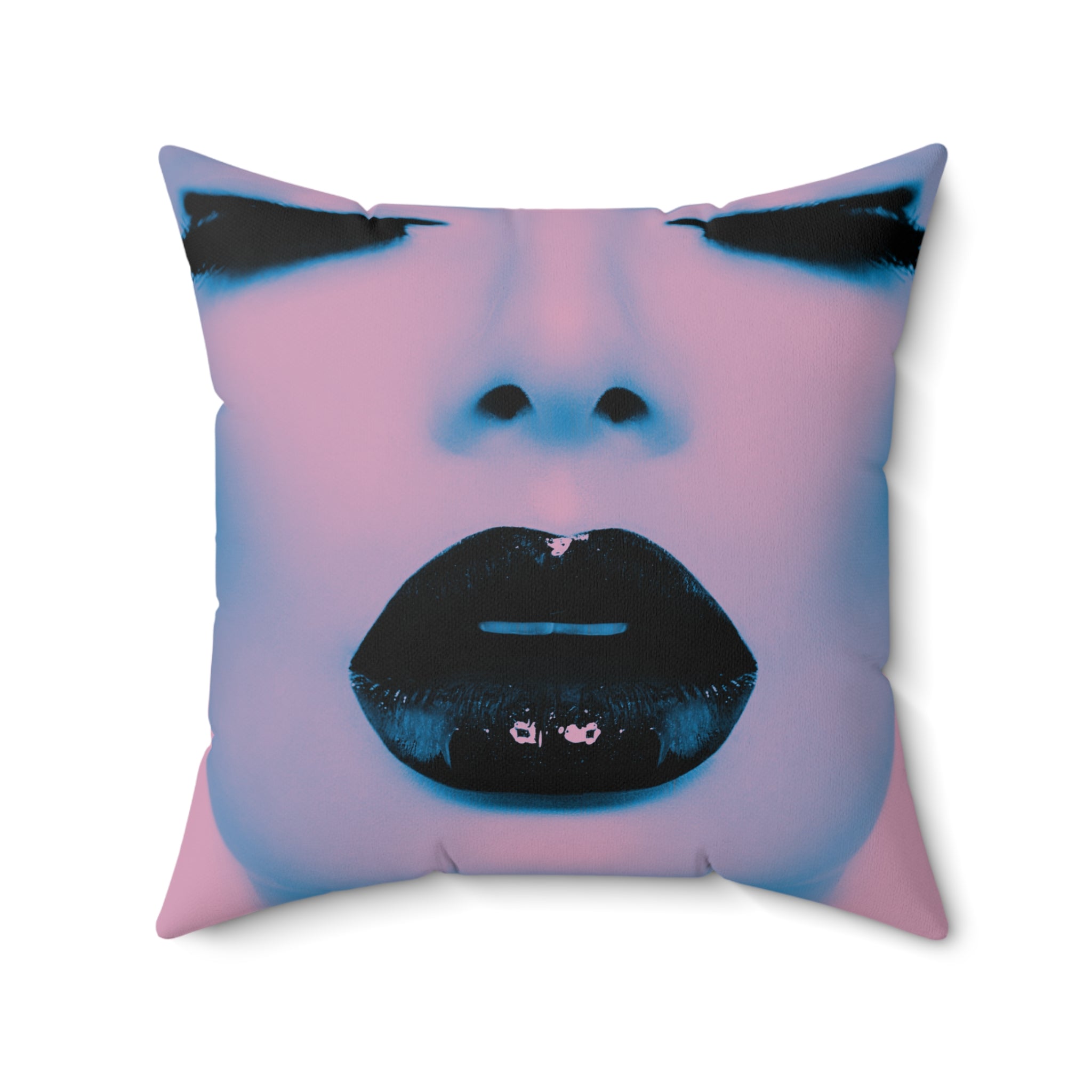 Blackout Kiss - Faux Suede Throw Pillow