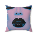 Blackout Kiss - Faux Suede Throw Pillow
