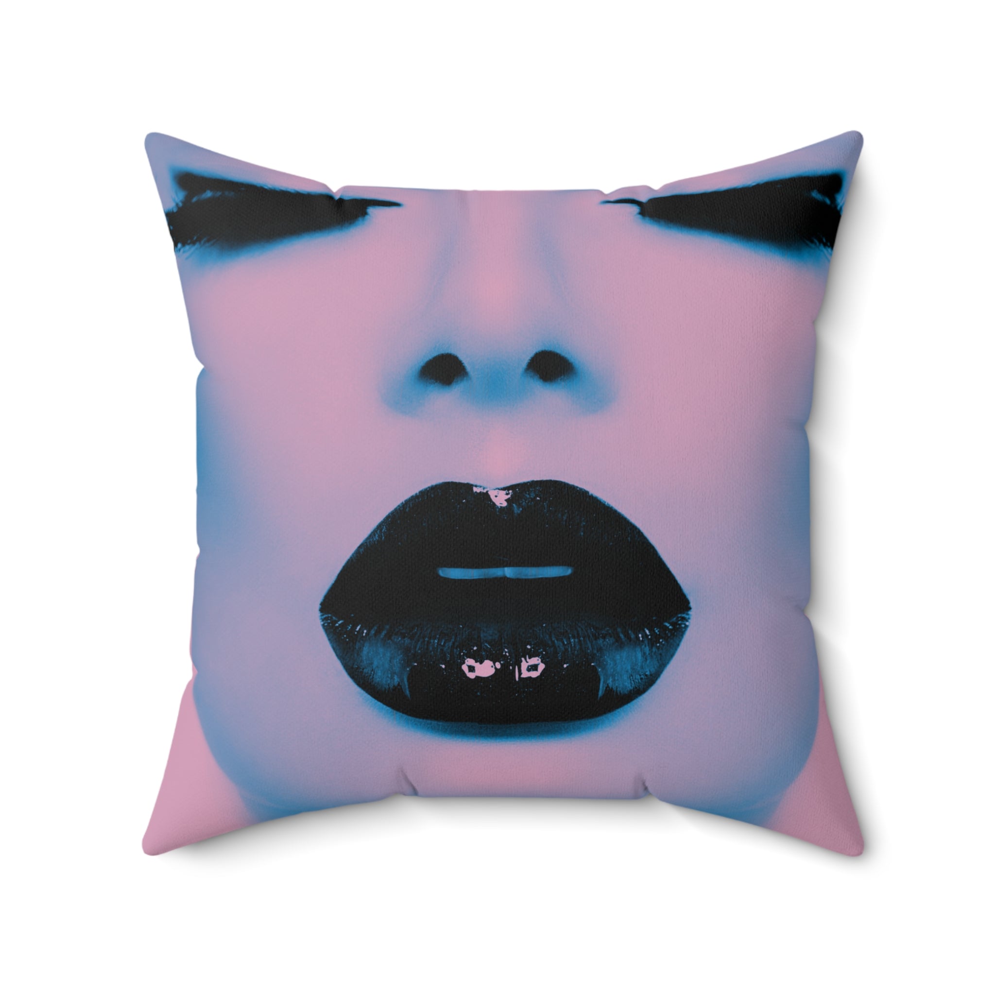 Blackout Kiss - Faux Suede Throw Pillow