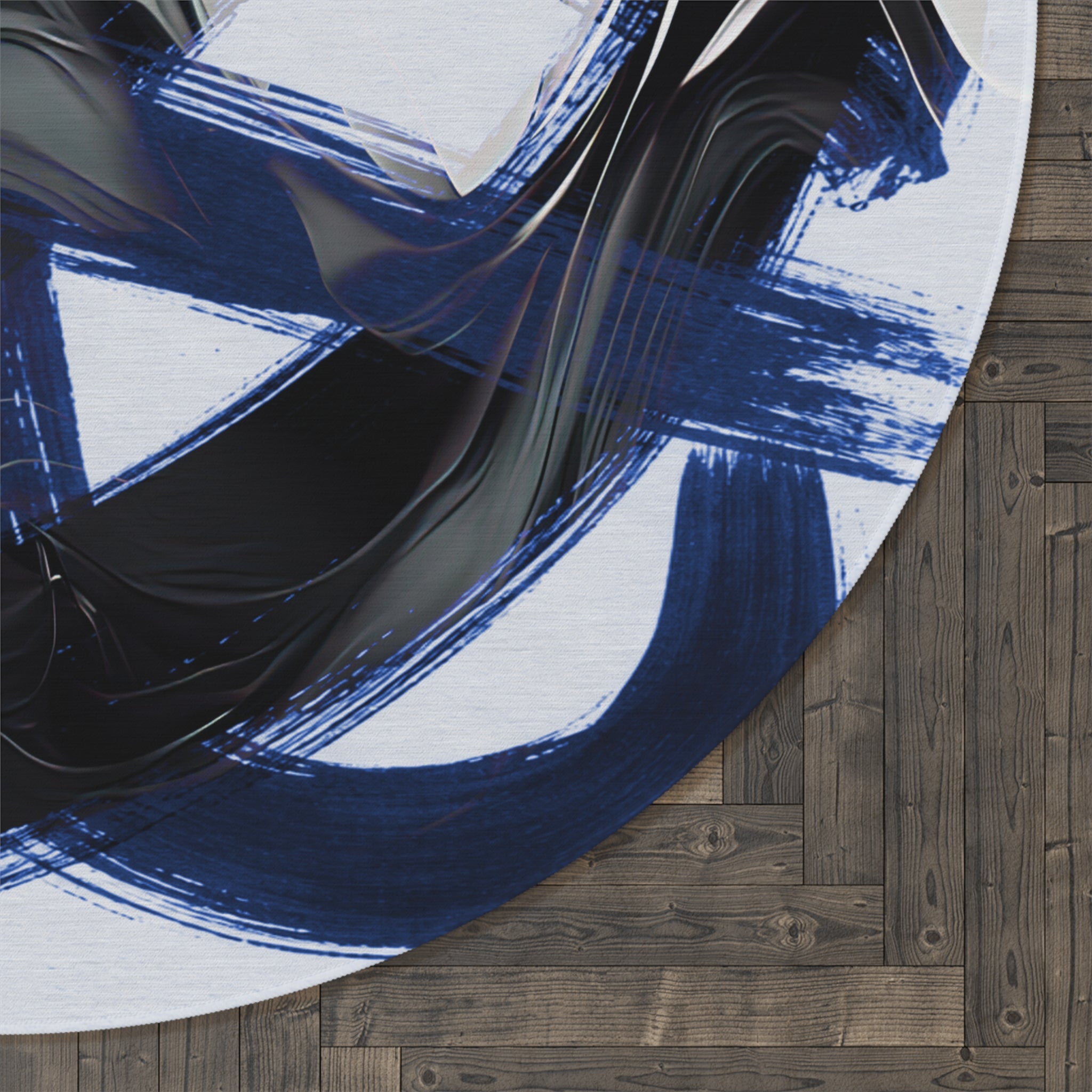 Blue Under Oath - Round Area Rug