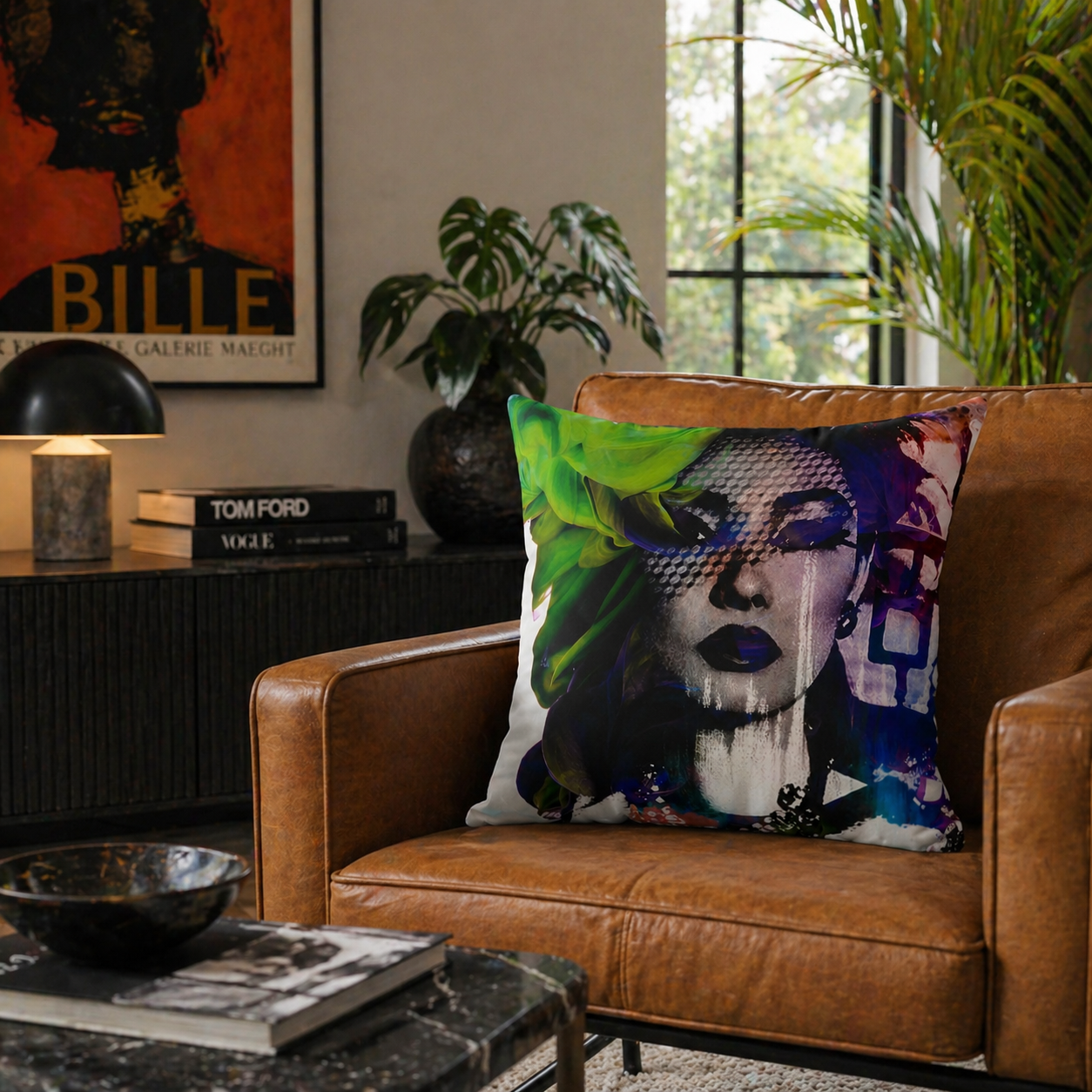 Boulevard Noir - Faux Suede Throw Pillow