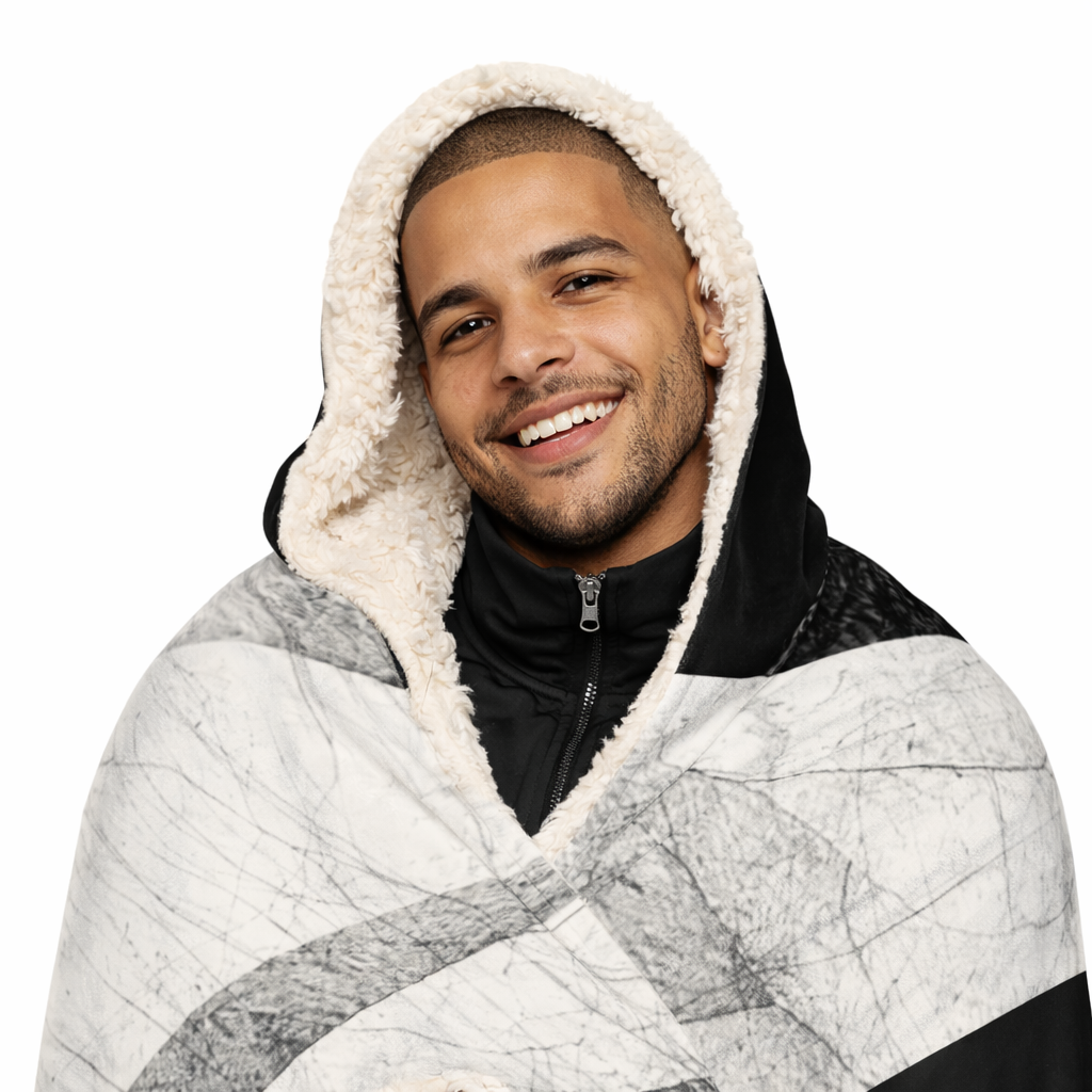 The Gentle Grid - Hooded Blanket