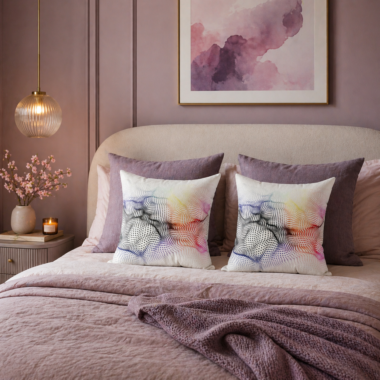 Chromatic Terrain - Faux Suede Throw Pillow