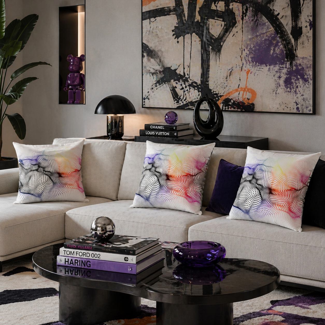 Chromatic Terrain - Faux Suede Throw Pillow