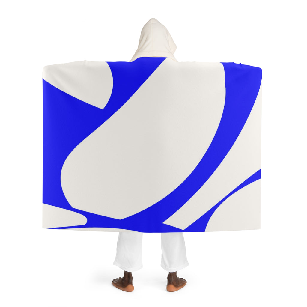 Cobalt Contour - Hooded Fleece Sherpa Blanket