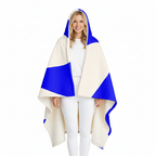 Cobalt Contour - Hooded Fleece Sherpa Blanket