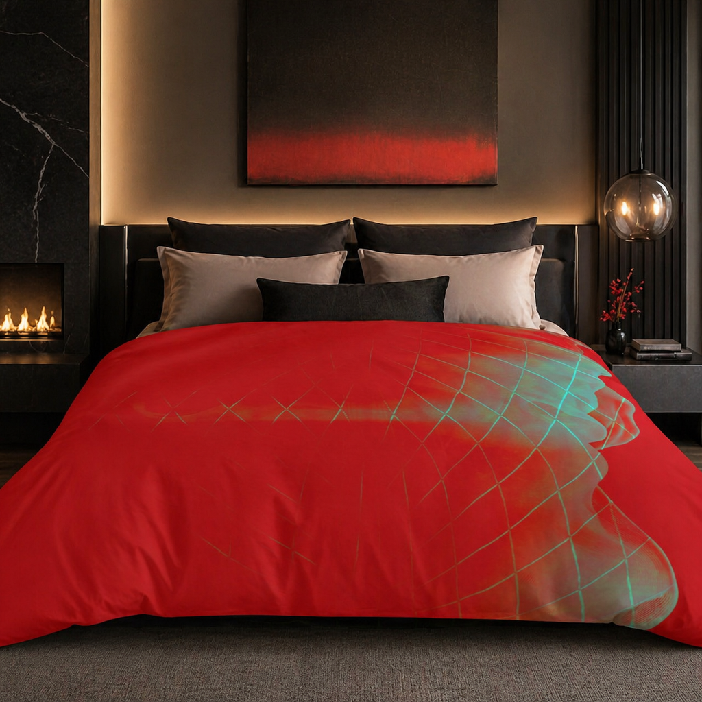 Crimson Signal - Duvet Cover