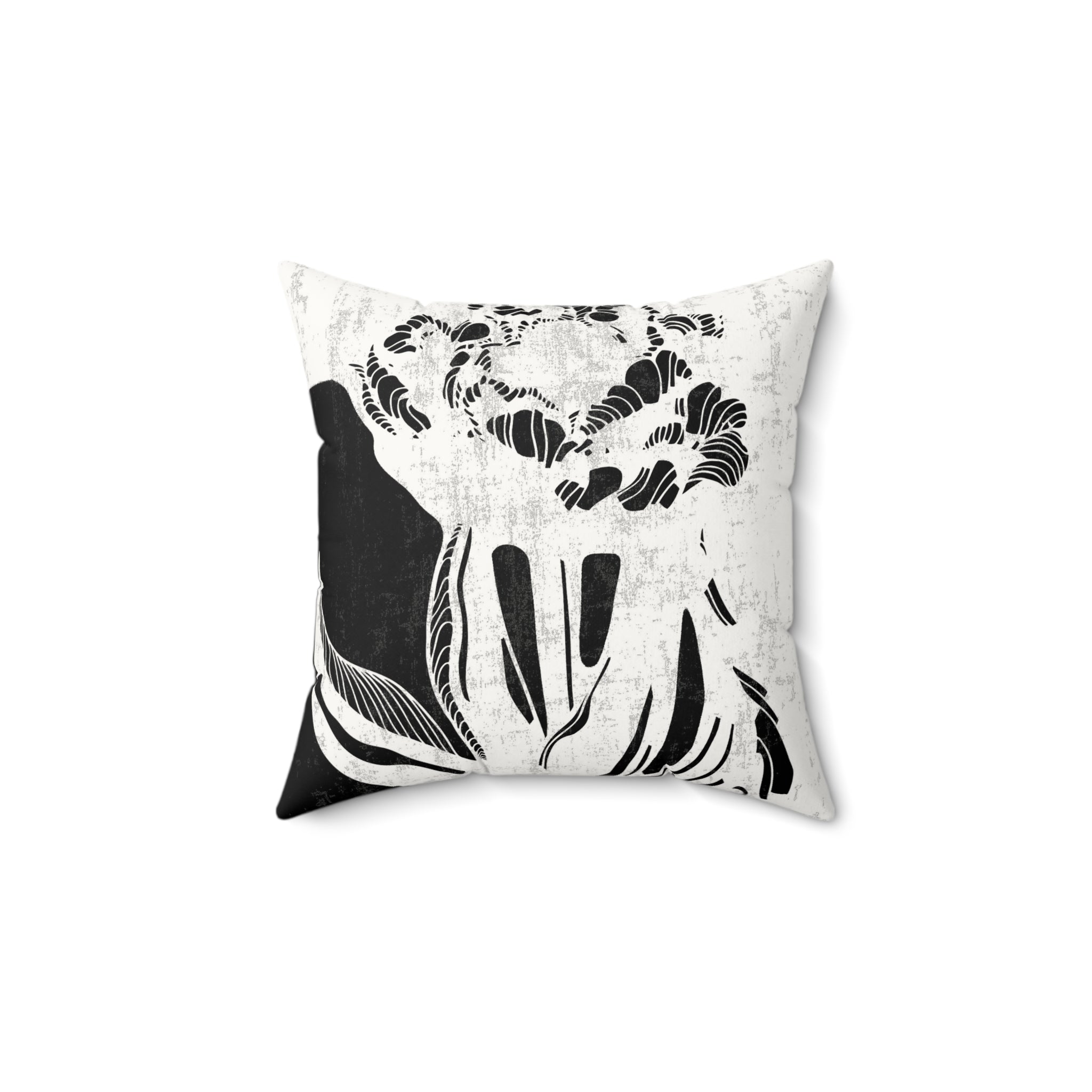 Cut From Contrast - Faux Suede Throw Pillow