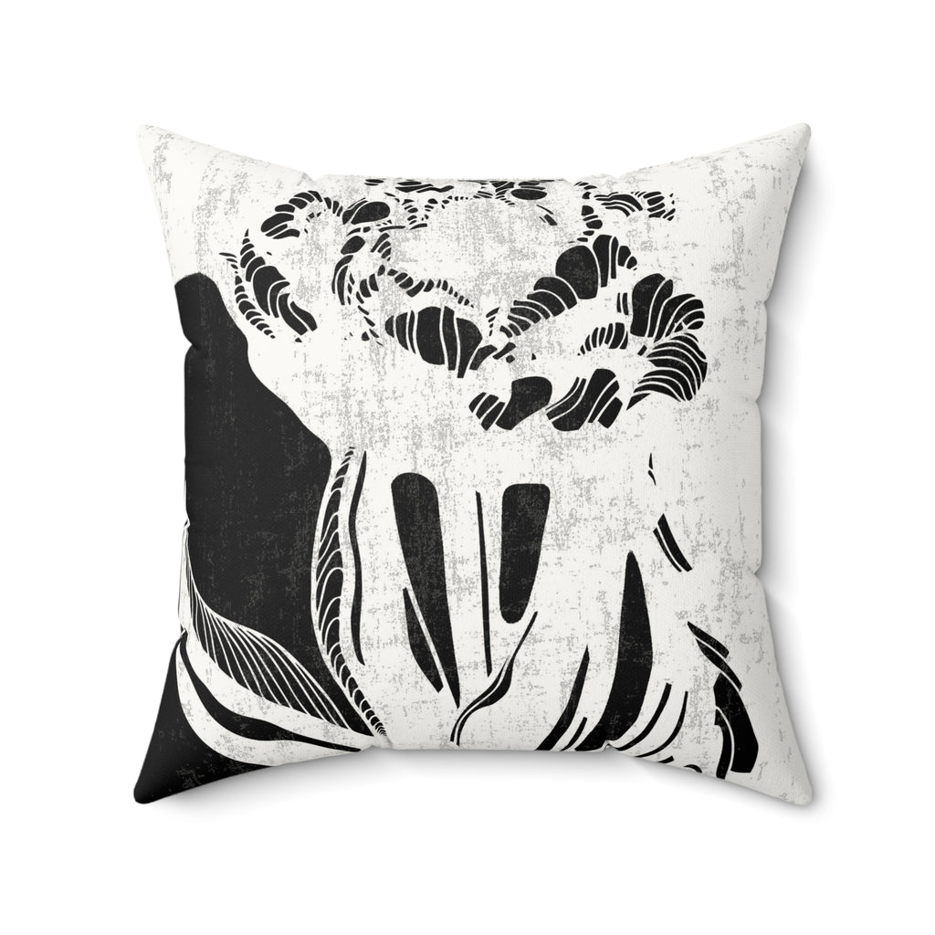 Cut From Contrast - Faux Suede Throw Pillow