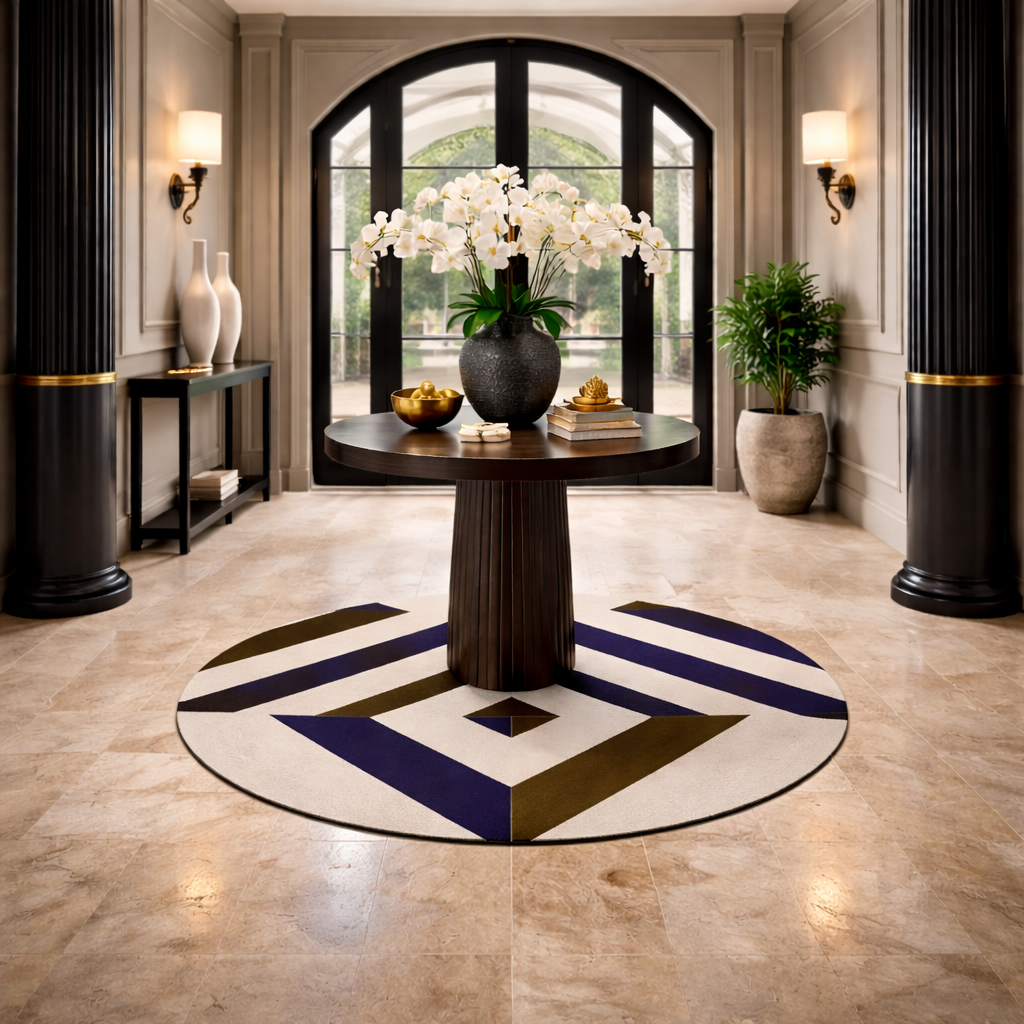 Directional Calm - Round Area Rug