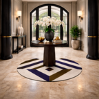 Directional Calm - Round Area Rug