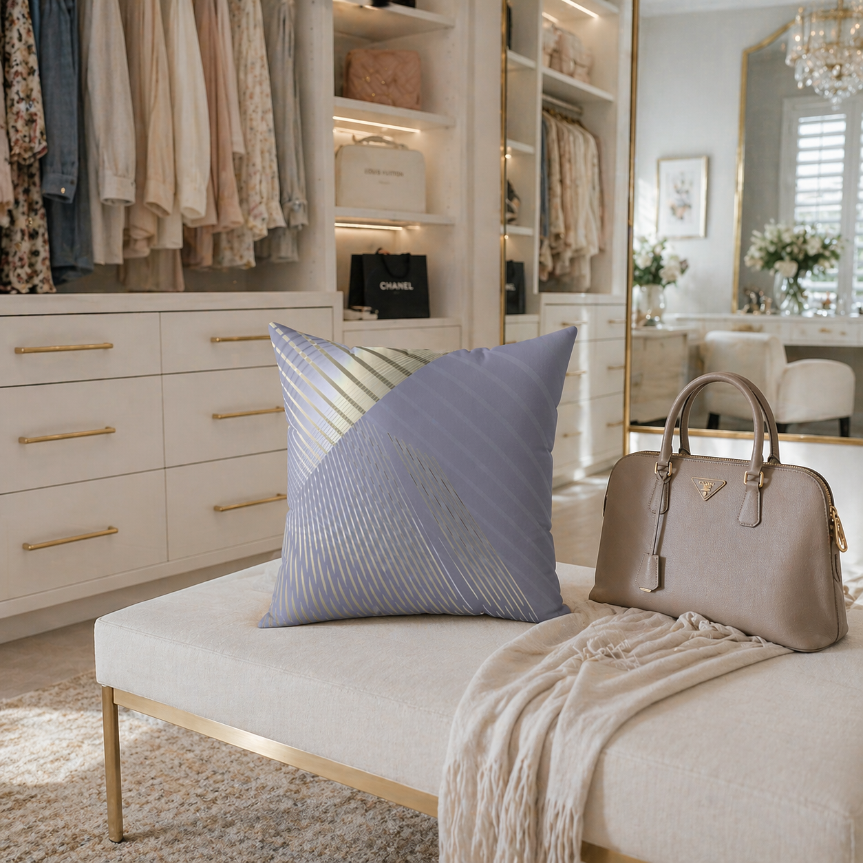 Drop the Pattern - Faux Suede Throw Pillow