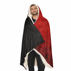 Echo in Red - Hooded Sherpa Blanket