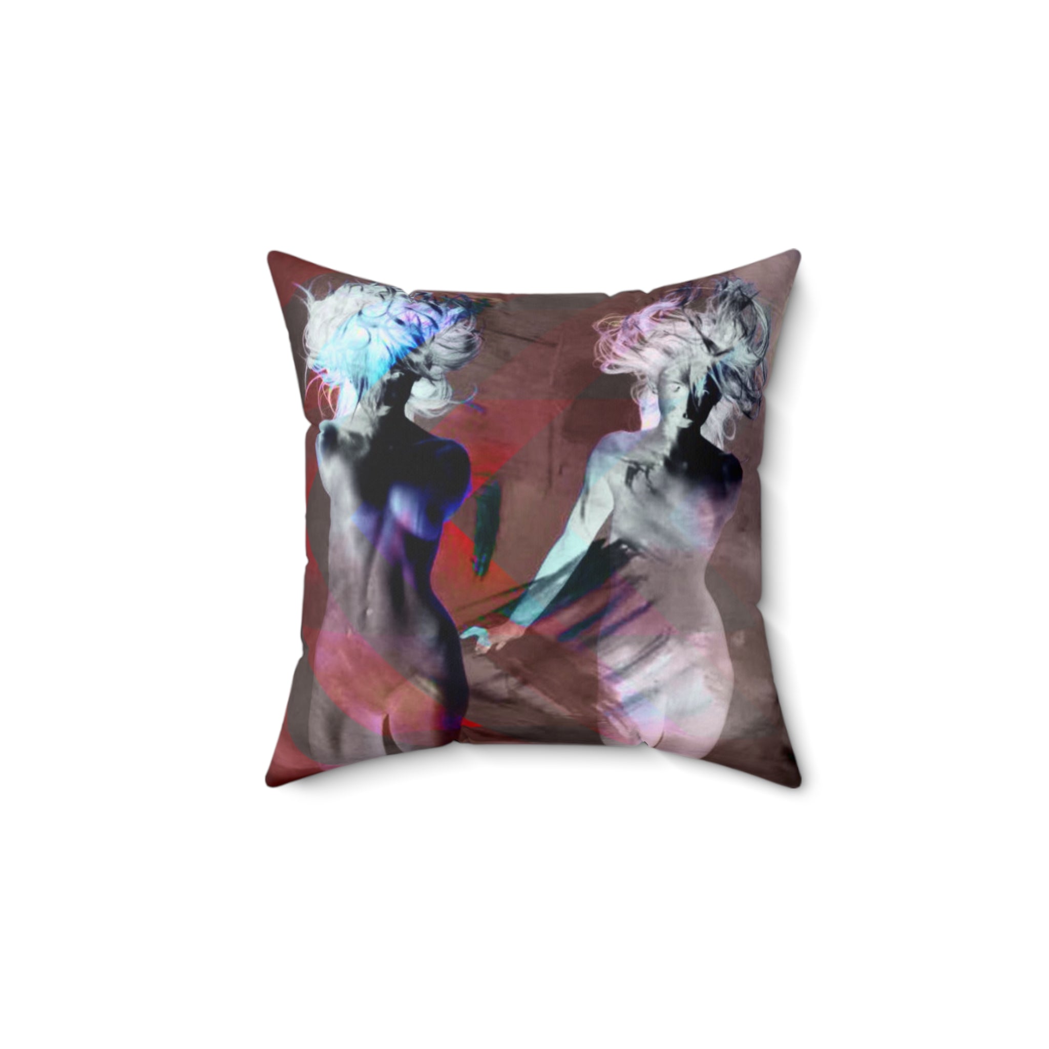 Echoes of Her - Faux Suede Throw Pillow