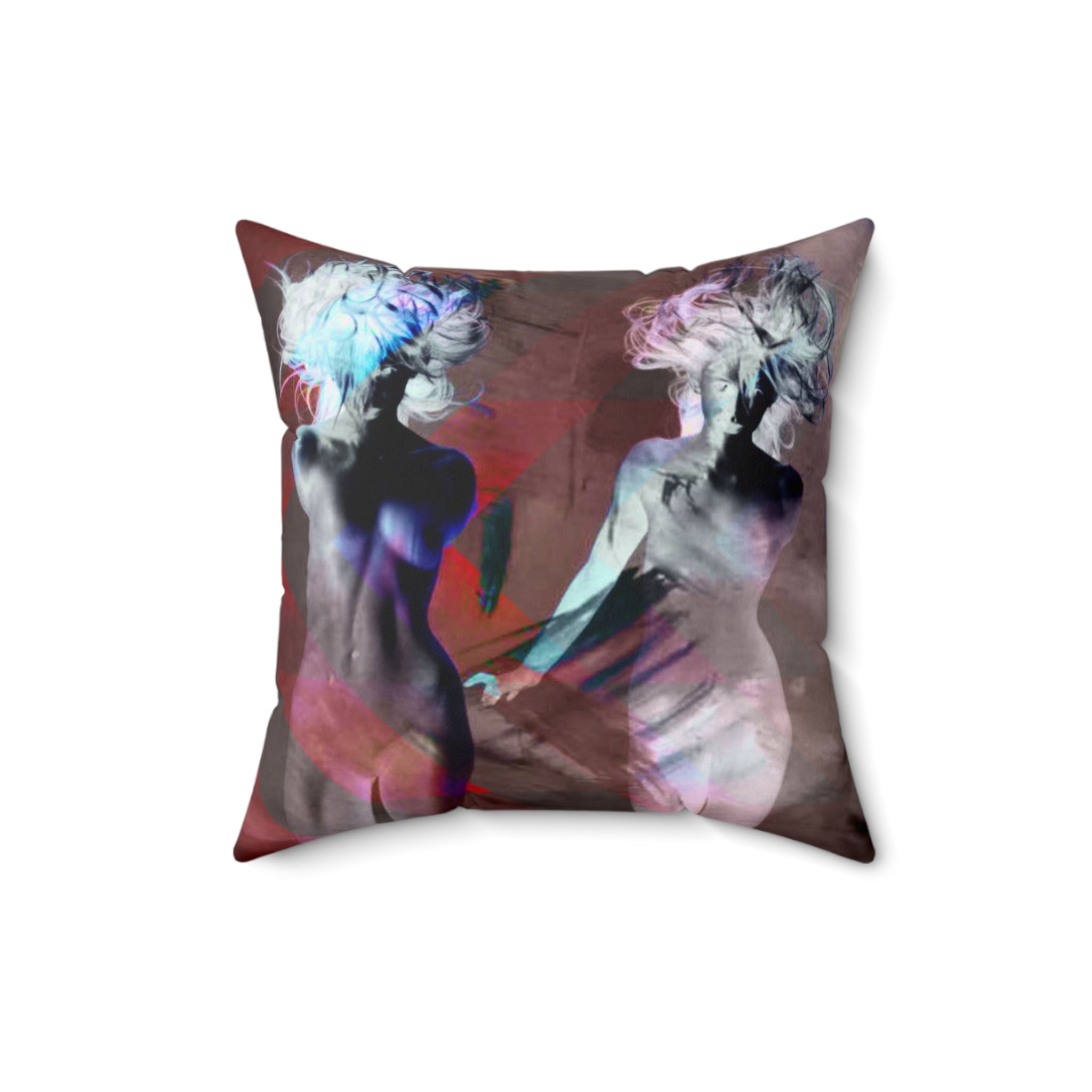 Echoes of Her - Faux Suede Throw Pillow