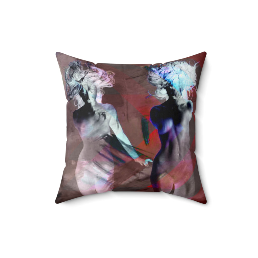 Echoes of Her - Faux Suede Throw Pillow