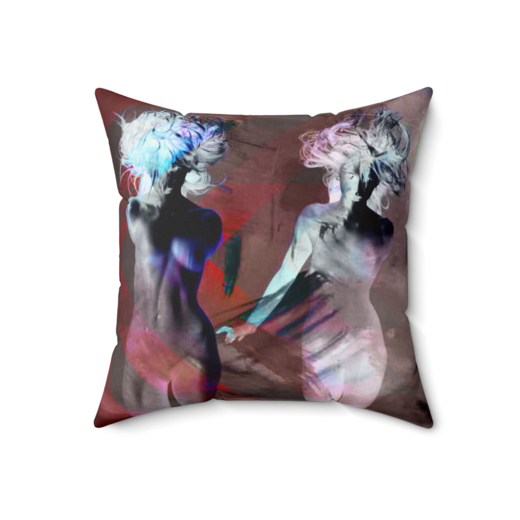 Echoes of Her - Faux Suede Throw Pillow
