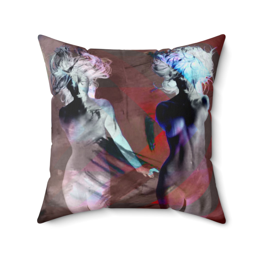 Echoes of Her - Faux Suede Throw Pillow