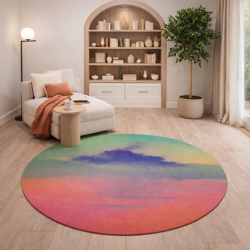 Electric Sundown - Round Area Rug