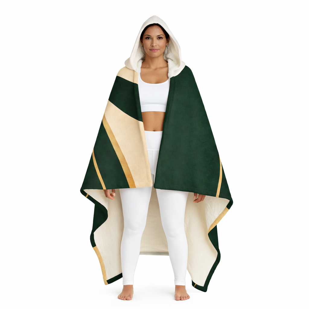 Emerald Heirloom - Hooded Fleece Sherpa Blanket