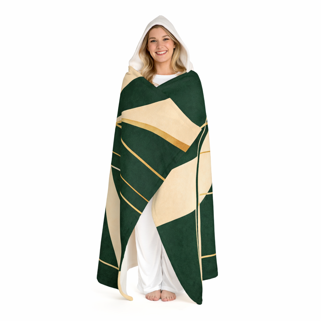Emerald Heirloom - Hooded Fleece Sherpa Blanket