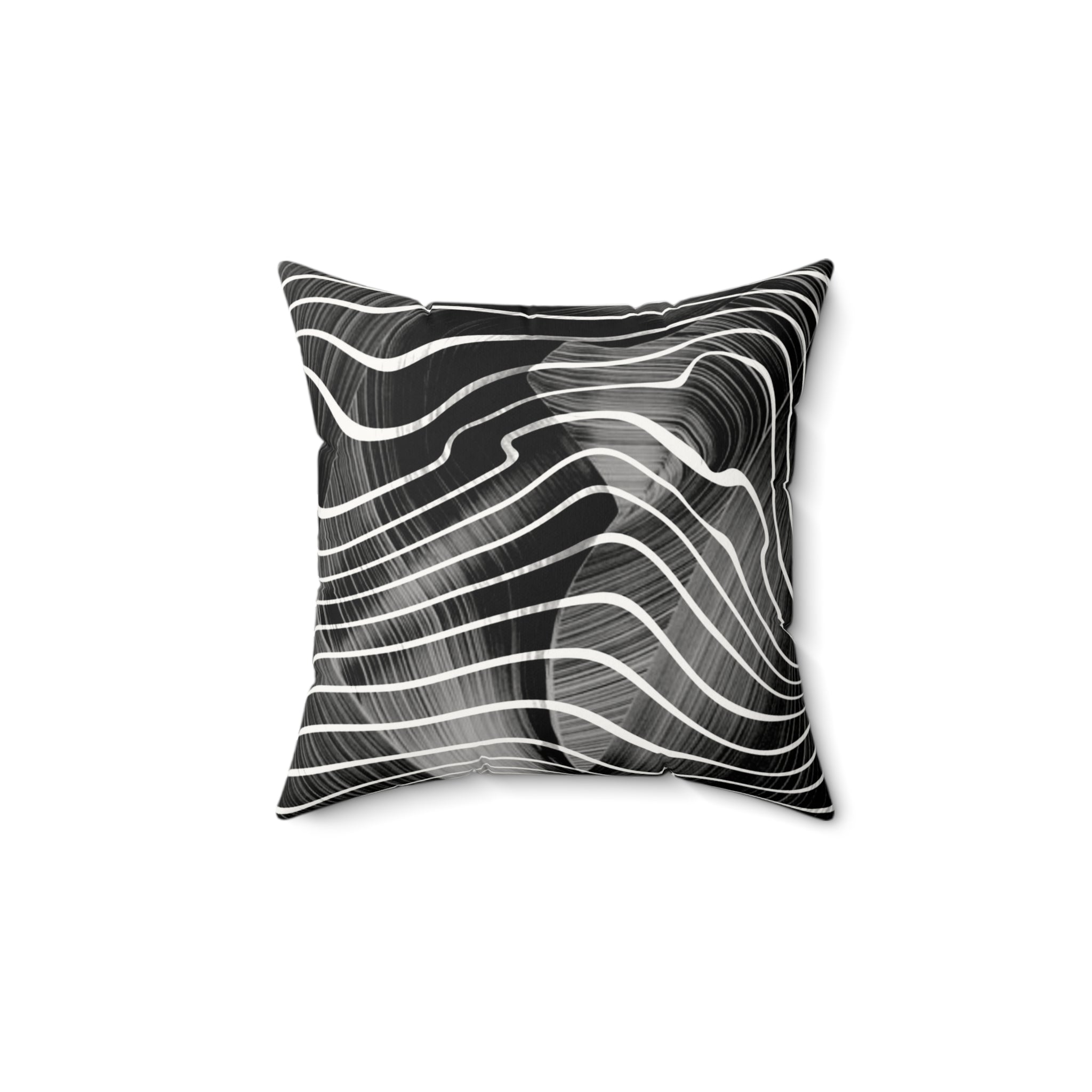 Flux Lines - Faux Suede Throw Pillow