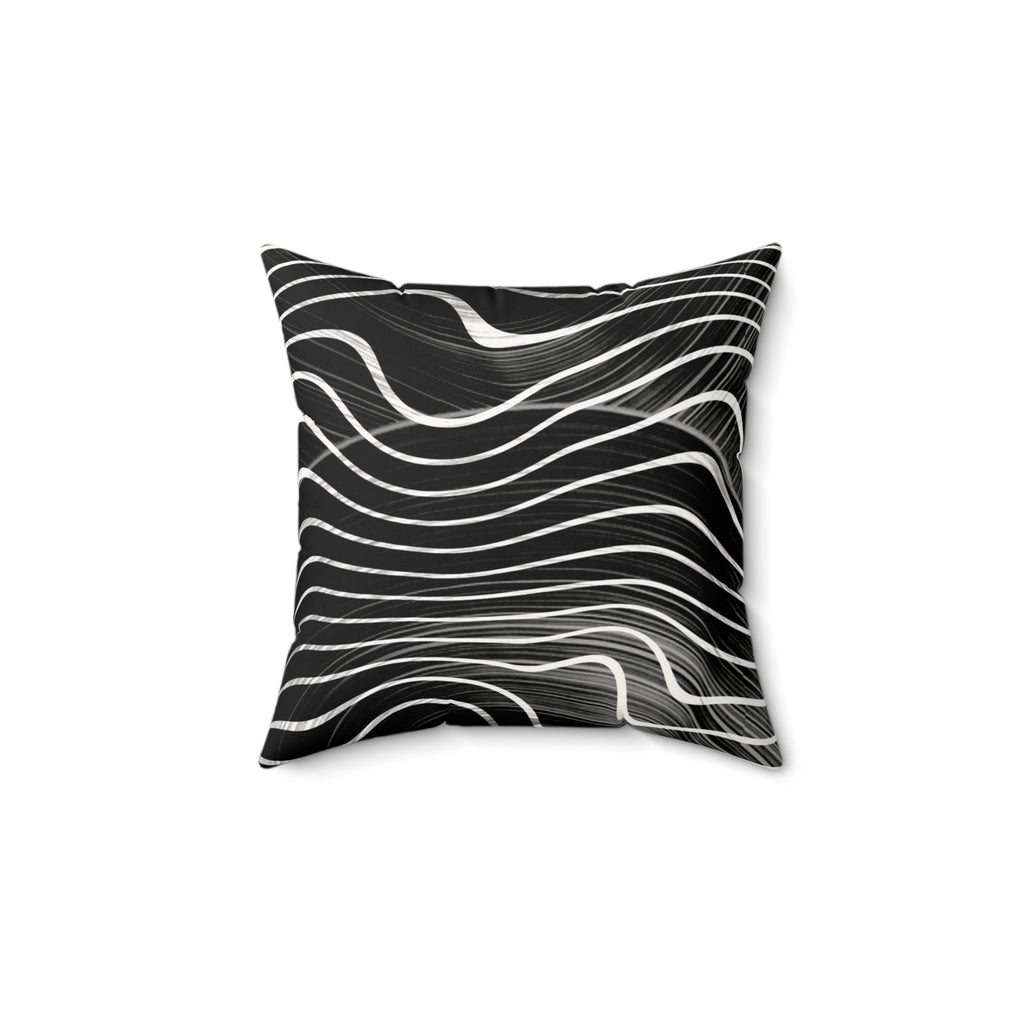 Flux Lines - Faux Suede Throw Pillow