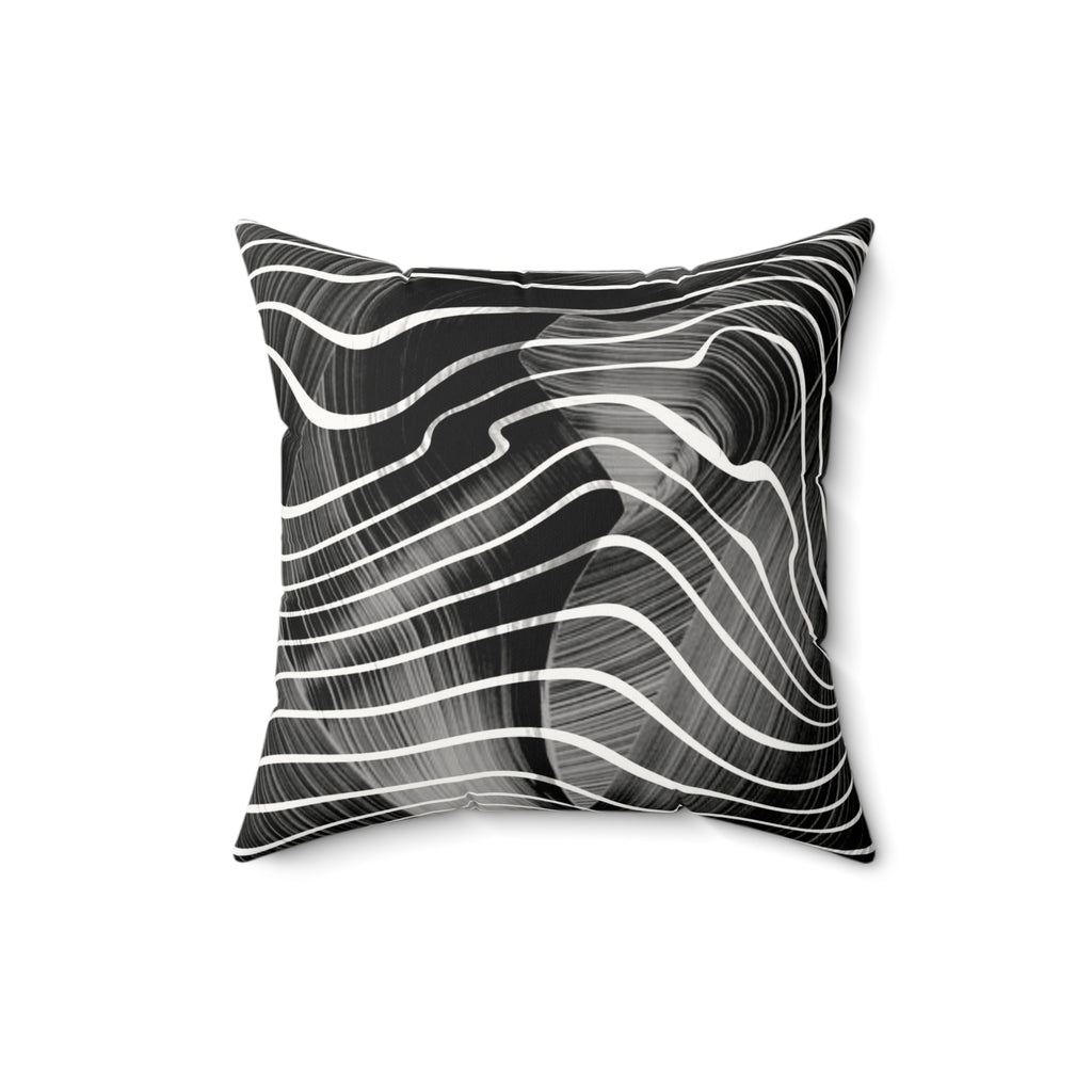 Flux Lines - Faux Suede Throw Pillow