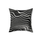 Flux Lines - Faux Suede Throw Pillow
